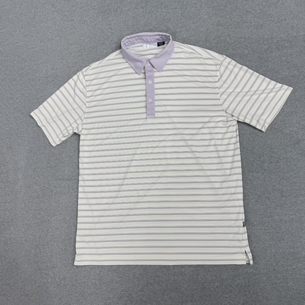 Linksoul XL Striped Performance Polo – Bamboo Charcoal Stretch Golf Shirt